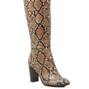 a new day Snakeskin print Brandee Knee High Heeled Fashion Boots, size 8
